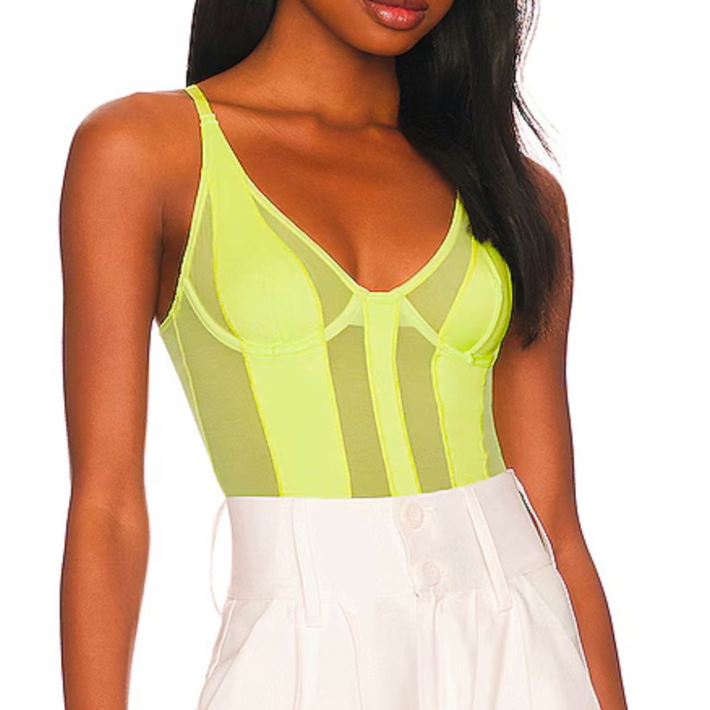 Neon Yellow Sheer Mesh Top